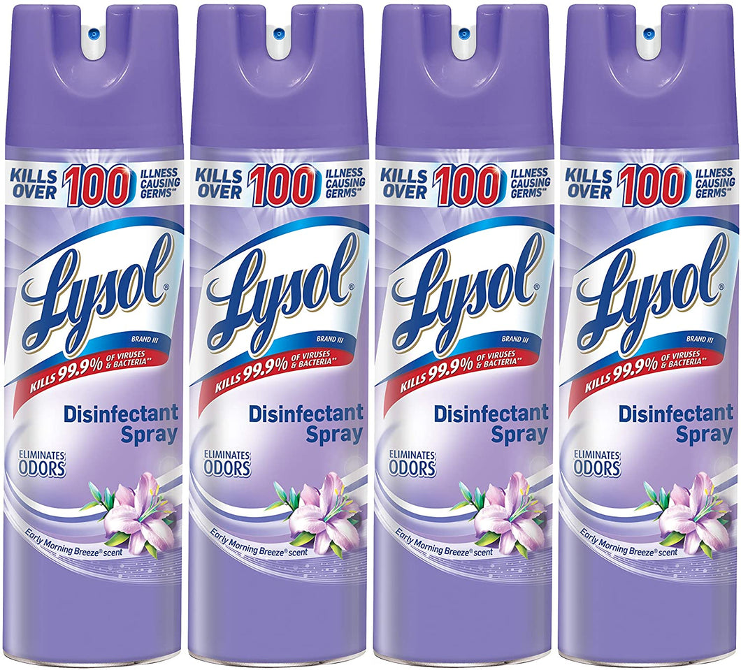 Lysol Sanitizing Spray, Early Morning Breeze, 19 Ounce (Pack of 4) by Lysol