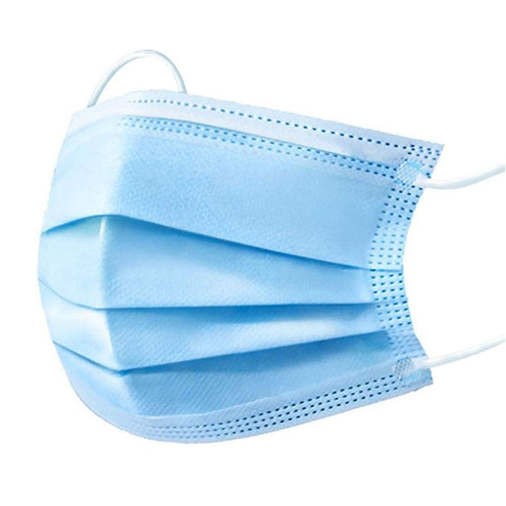 60,000pcs Blue 3-Ply Disposable Face Mask w/ Earloop & Adjustable Nose Piece