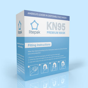 (10-Pack) Litepak Premium KN95 Face Mask - 5 Layer Filtration Respirator