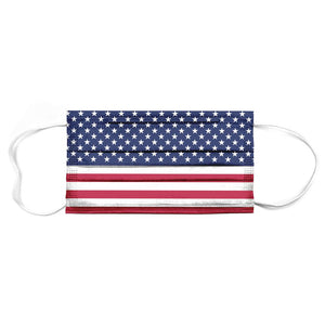 50 Pack 3-ply American Flag Disposable Masks Individually Wrapped