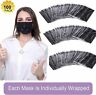 100pcs Individually Wrapped Disposable Face Mask - Premium Black Generic