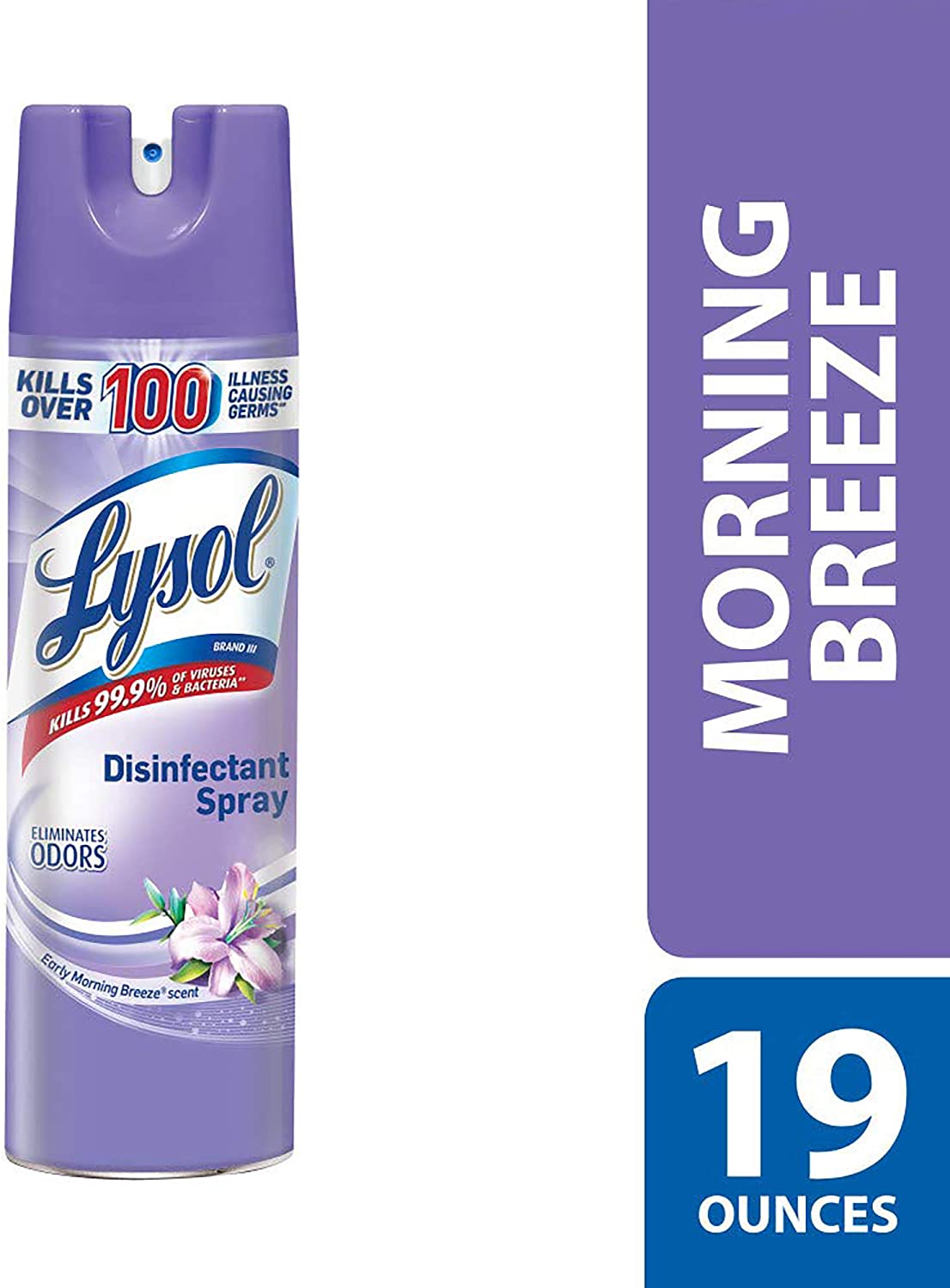 Lysol Disinfectant Spray, Early Morning Breeze, 19 Ounce (Pack of 4) by Lysol