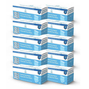 500pcs Litepak Premium Disposable Face Mask Earloop 3-Ply (10 Boxes of 50 Masks)