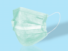 Load image into Gallery viewer, Litepak Premium Disposable Face Mask (50-Pack, Mint Green)
