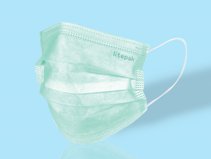 Litepak Premium Disposable Face Masks 3-Ply, Various Colors (50-Pack)