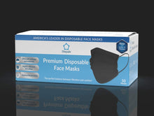 Load image into Gallery viewer, 2000pcs Litepak Premium Disposable Face Masks 3-Ply - Black
