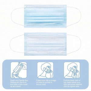 Litepak Disposable Face Masks Disposable - 1,000 PCS - for Home & Office - Breathable & Comfortable Filter, Blue