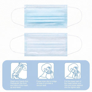 Litepak Disposable Face Masks Disposable - 1,000 PCS - for Home & Office - Breathable & Comfortable Filter, Blue