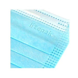 125 Masks- Litepak Premium-Grade Disposable 3-Ply Face Mask