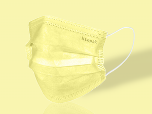 Litepak Premium Disposable Face Masks 3-Ply, Various Colors (50-Pack)