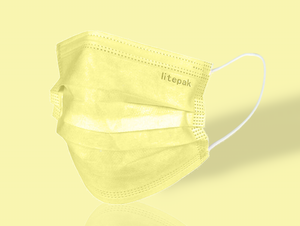 Litepak Premium Disposable Face Masks 3-Ply, Various Colors (50-Pack)