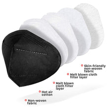 Load image into Gallery viewer, 10-Pack Black KN95 FDA-Certified Particulate Respirator Face Mask Disposable
