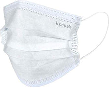 Load image into Gallery viewer, 125 Masks- Litepak Premium-Grade Disposable 3-Ply Face Mask
