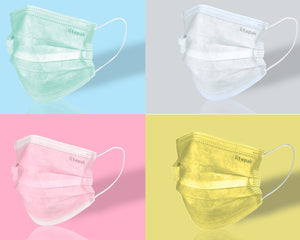 Litepak Multicolored Disposable Face Masks - 3 Ply Face Mask Variety Pack - Face Mask For Women/Men (4 Boxes of 50, Pink, Green, White, Yellow)