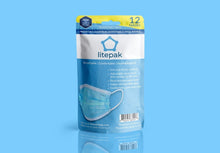 Load image into Gallery viewer, 2400pcs Litepak Premium Disposable 3-Ply Face Masks BLUE - 200 Packs of 12
