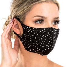 Load image into Gallery viewer, Rhinestone Face Mask Soft Double Layer Reusable Washable Assorted Bling
