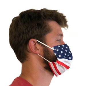 50 Pack 3-ply American Flag Disposable Masks Individually Wrapped
