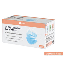 Load image into Gallery viewer, 1200pcs Kids Blue 3-Ply Disposable Face Masks Respirator Bulk 30pcs x 40
