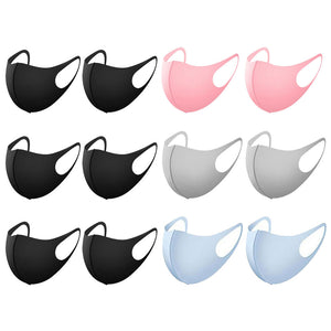 12pcs Reusable Face Mask Foam Fashion Assorted Colors Breathable Comfort Individual Wrap