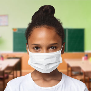 100pcs Kids Disposable Face Masks Children’s School Supex - White