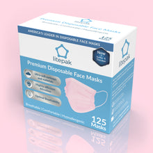 Load image into Gallery viewer, 125 Masks- Litepak Premium-Grade Disposable 3-Ply Face Mask
