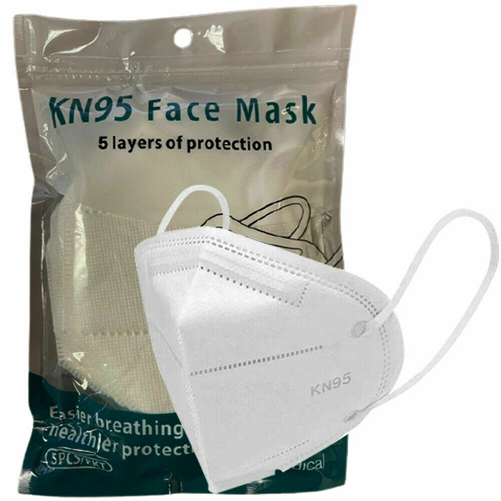 8 Packs of 5 KN95 Face Mask Disposable 5-Layer Respirator Protective Breathable