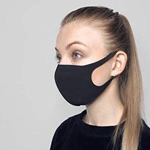 Breathable Black Sponge Foam Face Mask Thin Built In KN95 Unisex Washable