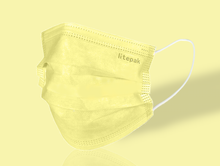 Load image into Gallery viewer, Litepak Premium Disposable Face Mask (50-Pack, Yellow)

